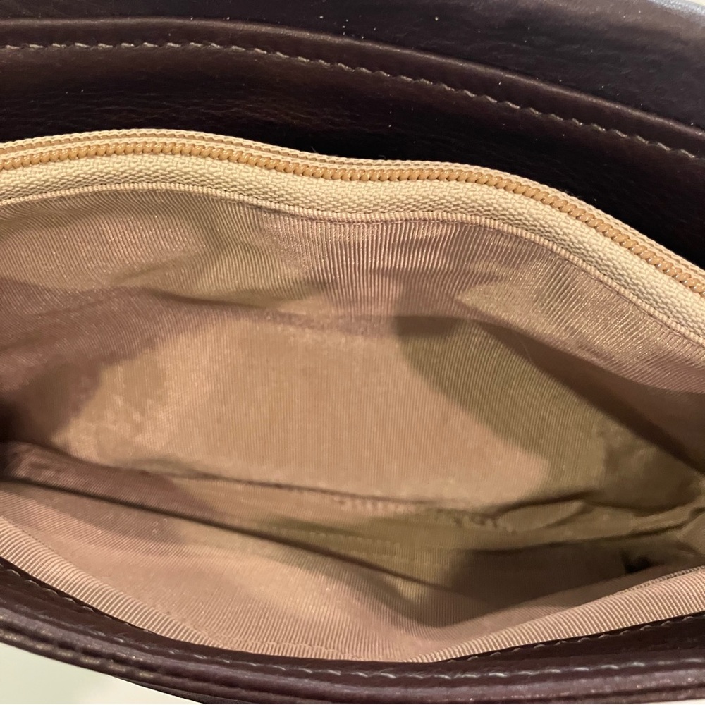 Libaire Beautiful Vintage Brown Pebbled Leather Crossbody Bag Shoulder Purse USA - Picture 12 of 15